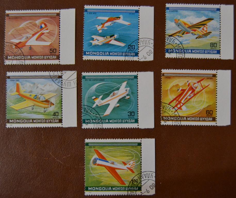 Монголия 1980 г. Авиация. Спортивные самолёты