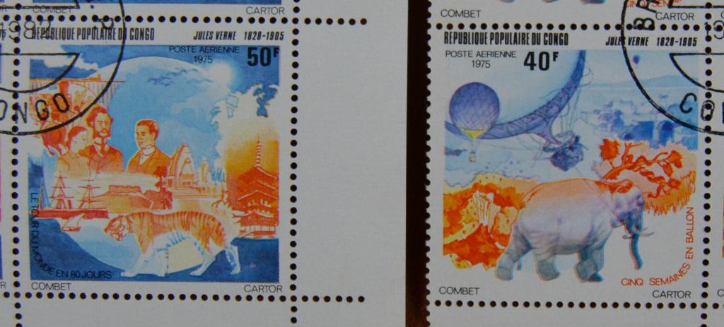 Конго 1975 г. Жюль Верн Авиапочта Mi# 458 - 459