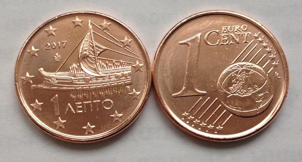 1 евроцент Греция 2017 UNC