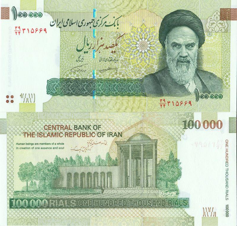 Иран 100000 риалов 2010-2018 P151d пресс unc