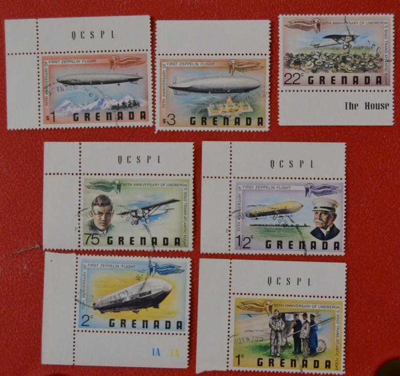Гренада 1978 г. Цеппелин .История Дирижаблестроения Перелет Линдберга Полная серия СТО