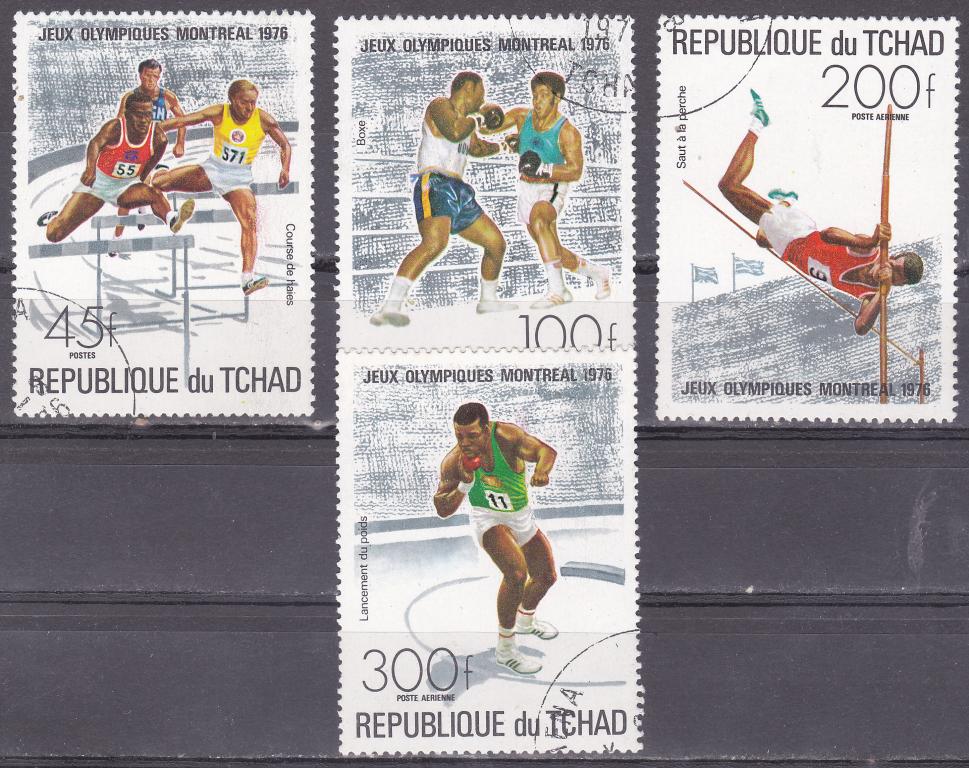 Марки Чад 1976 Спорт. Летние Олимпийские игры в Монреале  Серия 4 марки