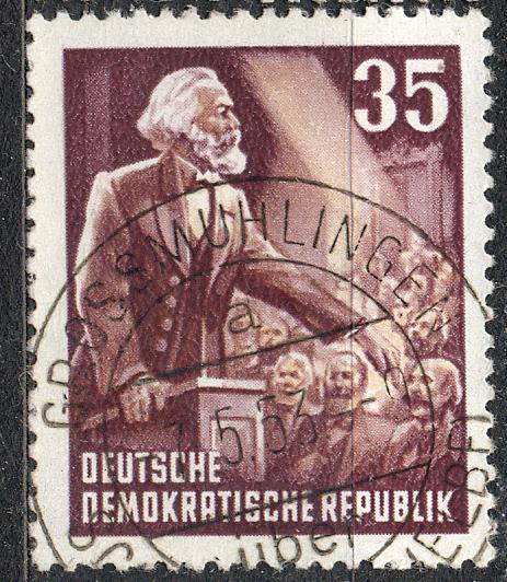 ГДР 1952  г. марка № 350 (МИХЕЛЬ)  гашеная КЦ 8 ЕВРО (2010)