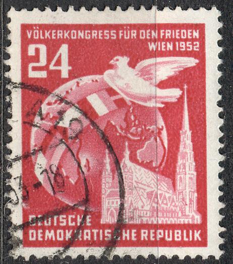ГДР 1952  г. марка № 320 (МИХЕЛЬ)  гашеная КЦ 6 ЕВРО (2010)