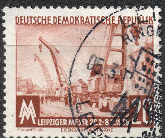 ГДР 1956  г. марка № 518 (МИХЕЛЬ)  гашеная КЦ 1 ЕВРО (2010)