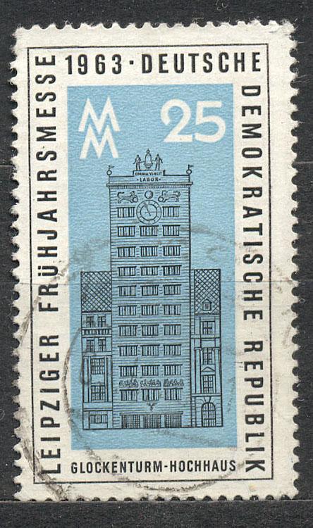 ГДР 1963 г. Лейпцигская ярмарка гашеная
