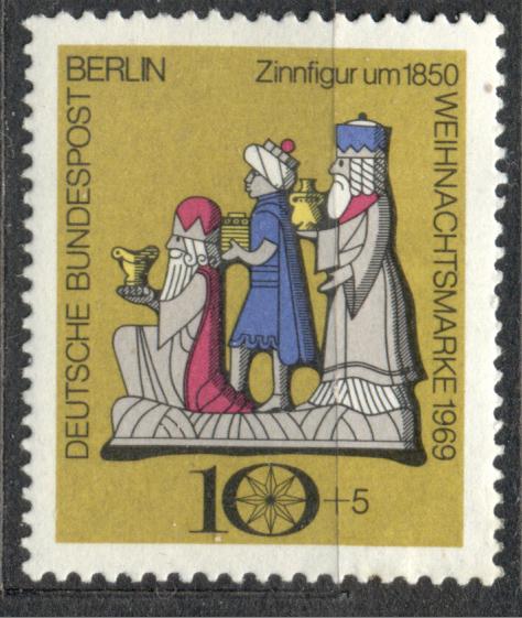 ФРГ (Берлин) 1969 г. Игрушка Волхвы негашеная * (след наклейки)