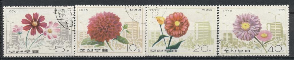 КНДР 1976  г. серия Цветы  гашеная