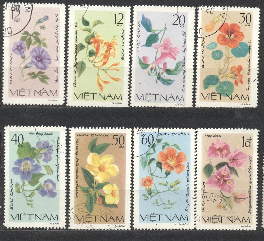 Вьетнам 1980 г. серия Цветы гашеная*