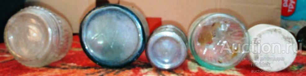 Флаконы.4 шт. Старинное стекло. Винтажные бутылки СССР.