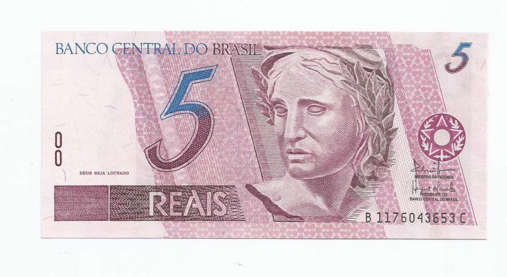 Бразилия 5 рейсов ND (1997-) UNC (Р-244Аf)