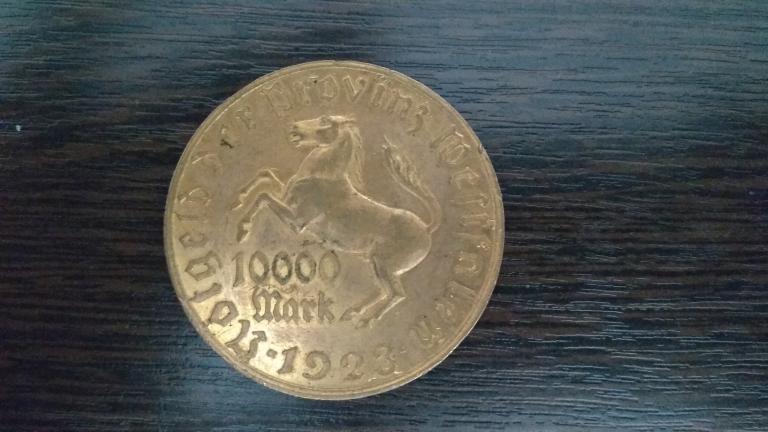 Монеты.Германия.Вестфалия.1923.10000 марок.Диаметр 44 мм.