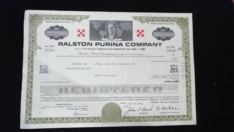 Акция PALSTON PURINA COMPANY