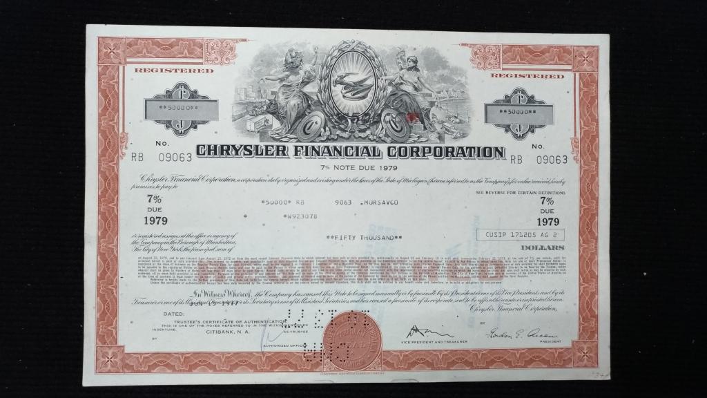 Акция CHRYSLER FINANCIAL CORPORATION