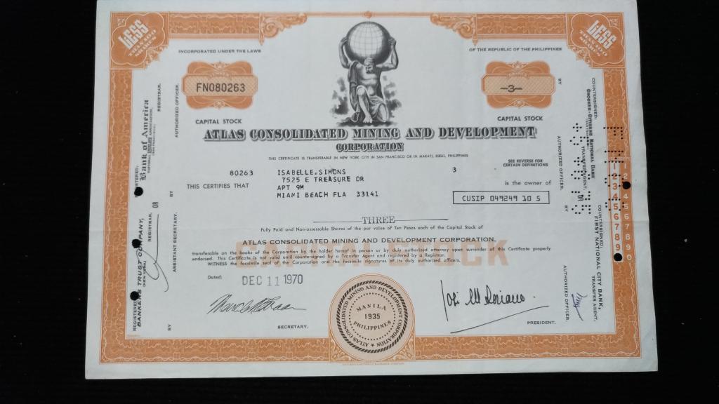 Акция ATLAS CONSOLIDATED MINING AND DEVELOPMENT CORPORATION