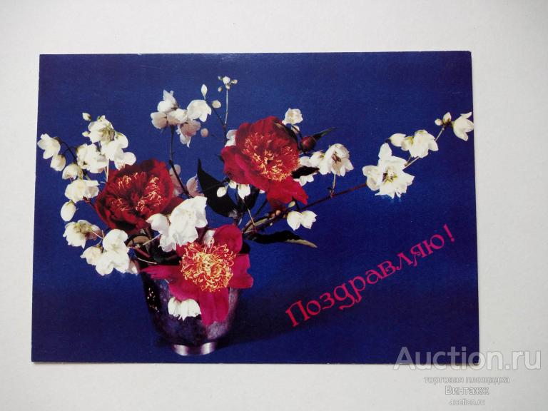 Открытка Поздравляю фото Корабельникова 1990 ЧИСТАЯ