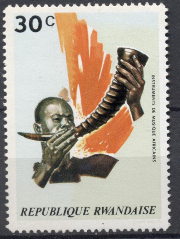 Руанда 1973 г. Музыкальные инструменты  негашеная*