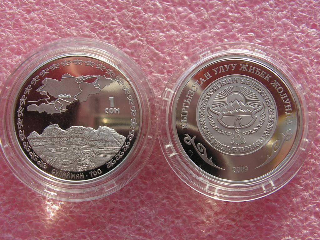 Киргизия 1 сом 2009 Сулейман-Тоо Сулеймантау proof unc