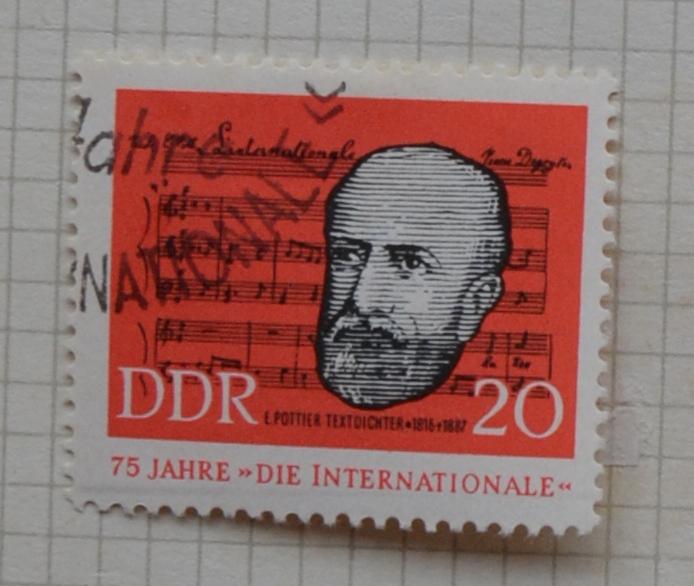 ГДР 1963 г. 75-летие международного пролетарского гимна Интернационал - гаш