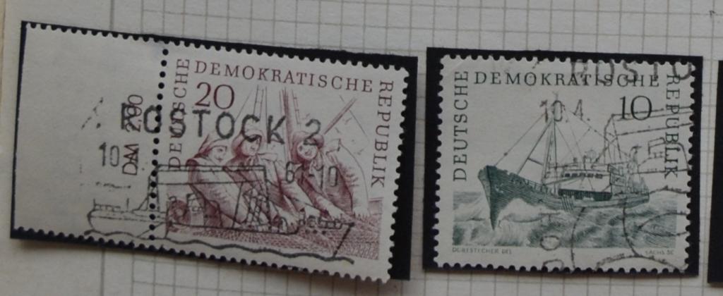 ГДР 1961 г. Морское рыболовство. Рыбаки. Судно Mi № 818 - 19 гаш