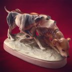 Фарфоровая статуэтка Охотничьи собаки, Royal Dux, Чехословакия, 50-60 г.