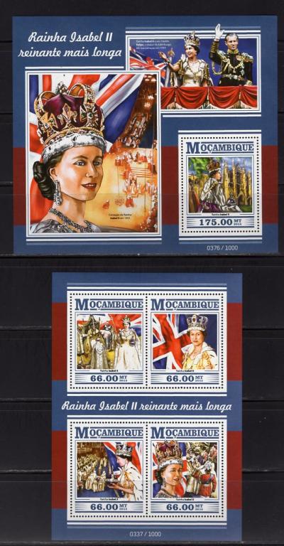 Мозамбик, 2015г., королева Елизавета (лист+блок) **