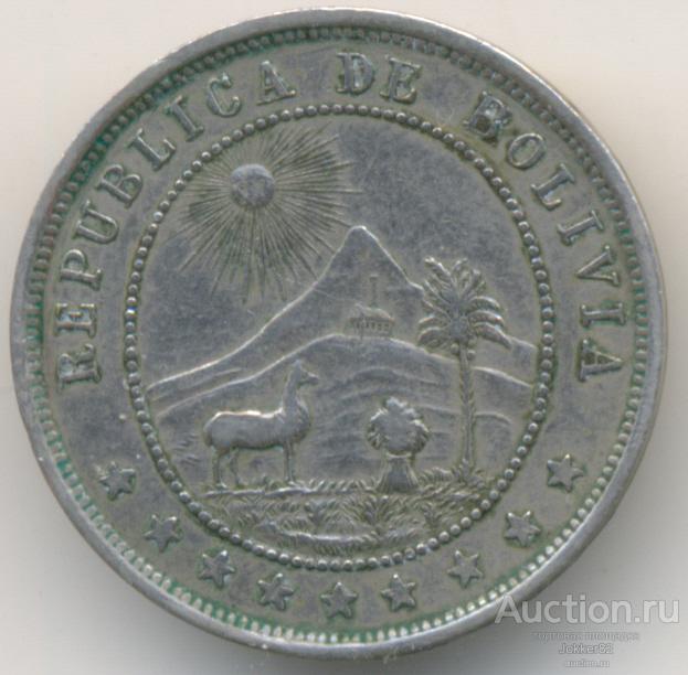 Боливия 10 сентаво 1895 лот-7368