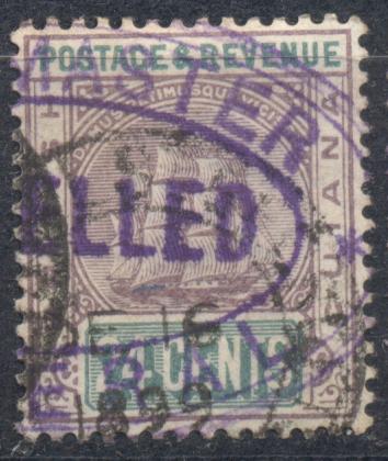 Британская Гайана 1889 г. стандарт  Парусник гашеная КЦ 4,5 ЕВРО