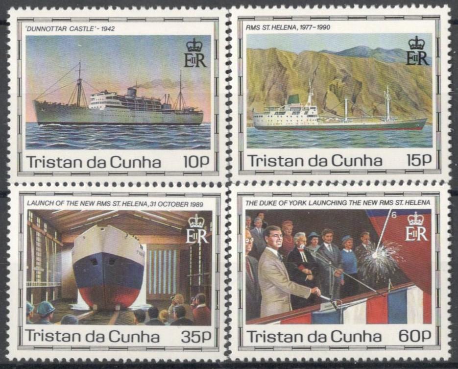 Тристан да Кунья, 1990, № 495-498, € 11, MNH, полн. корабли