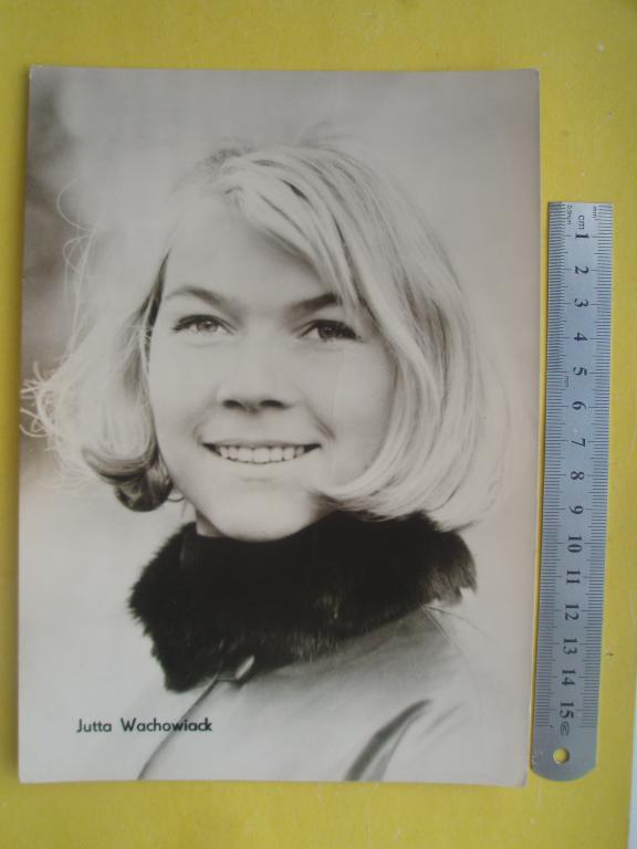 Открытка ГДР Артисты Jutta Wachowiak большой формат