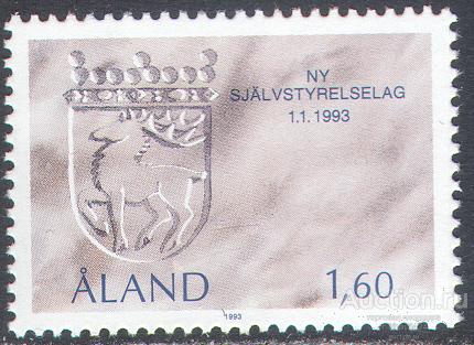 С4115 Гербы Геральдика Фауна Олени 1993 Аландские о-ва Финляндия 1м п/с **