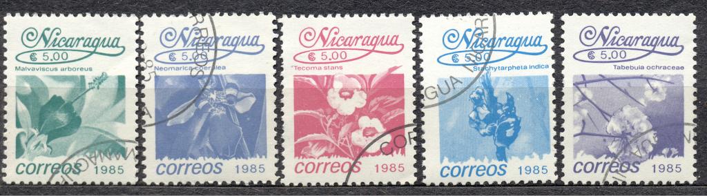 Никарагуа 1985 г.. стандарт ЦВЕТЫ часть серии гашеная