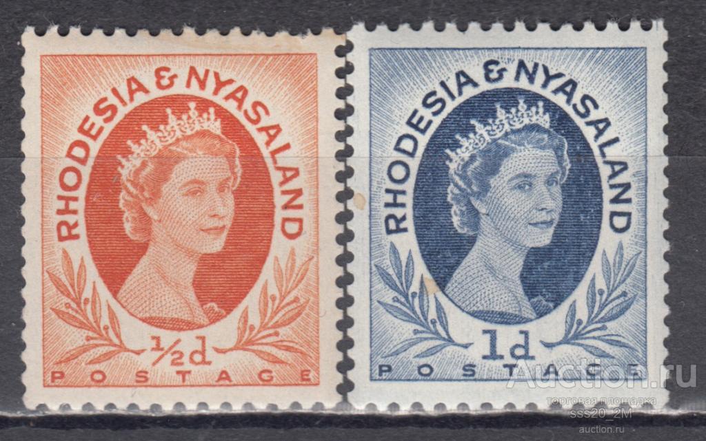 Родезия и Ньясаленд 1954 Елизавета II Mi1С,2С MNH