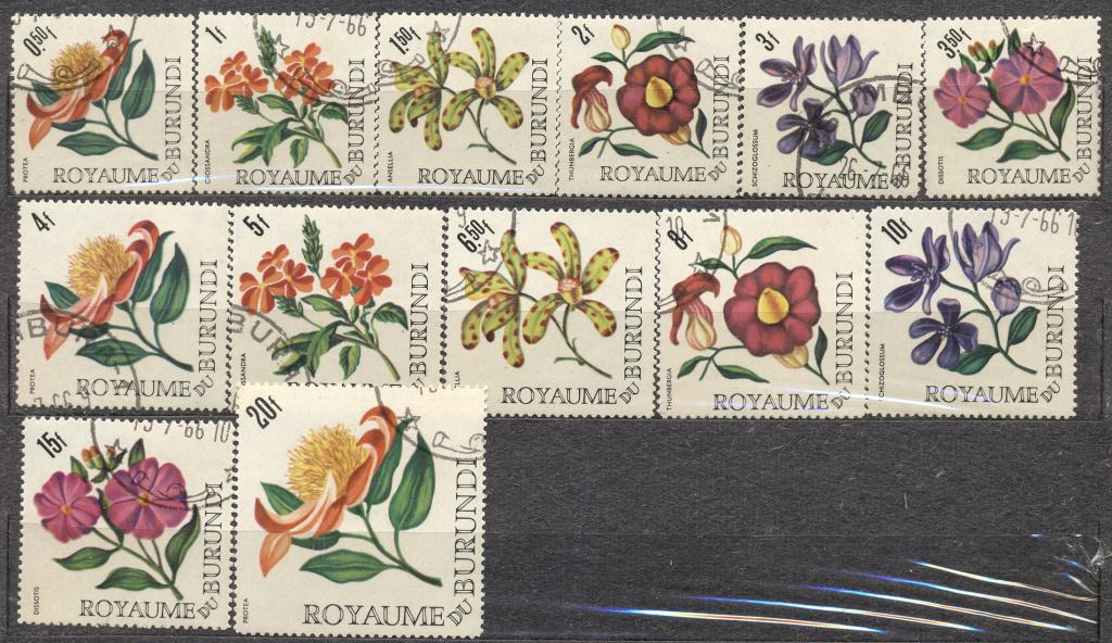 Бурунди королевство 1966 г. г.  ЦВЕТЫ гашеная
