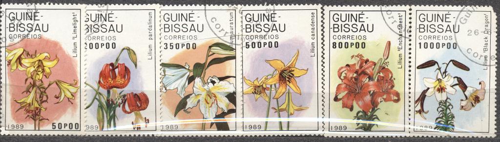Гвинея Биссау 1989 г. серия Флора Цветы гашеная