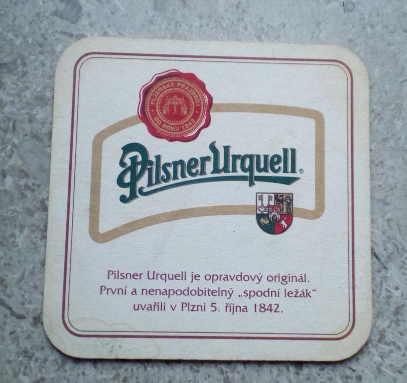 Подставка Бирдекель Чехия Прага пиво Pilsner Urquell U Pinkasů