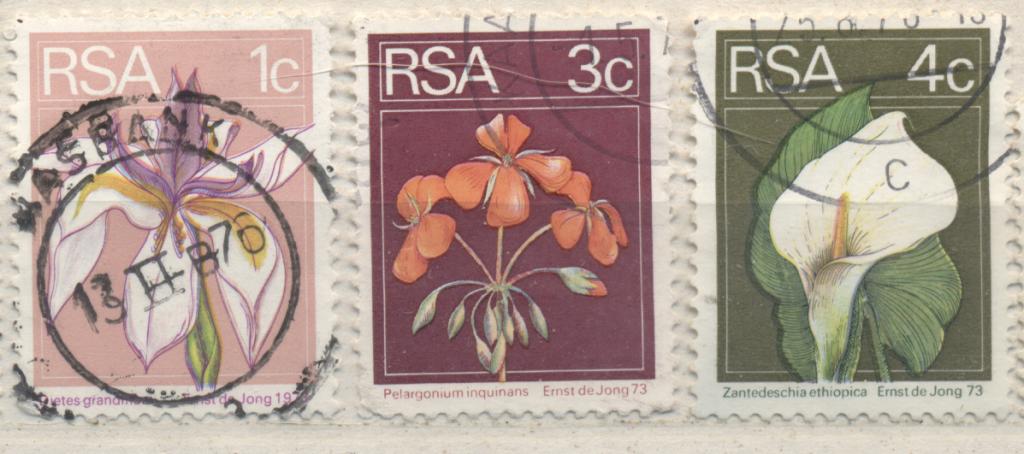 ЮАР 1973 г. стандарт ЦВЕТЫ гашеная