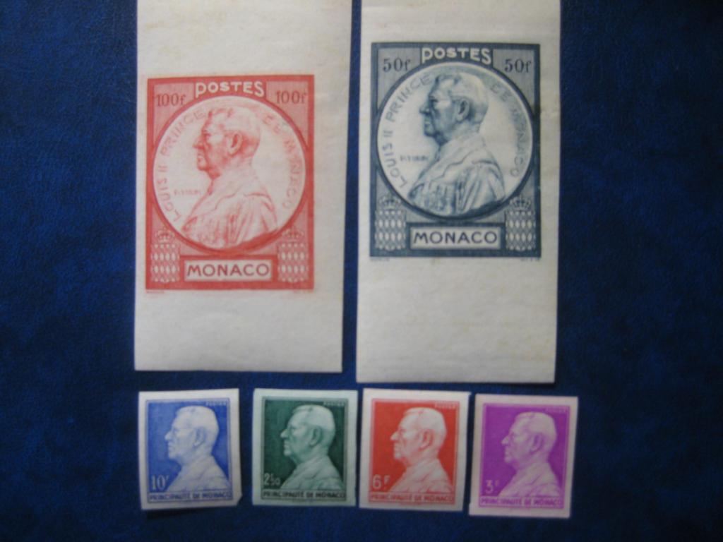 Марки. Монако 1946 г. Наклейки.