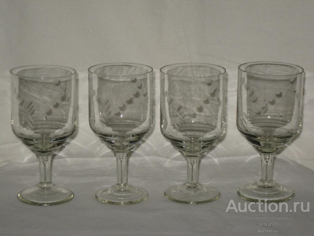 Фужеры. Стекло. 4 штуки. СССР.