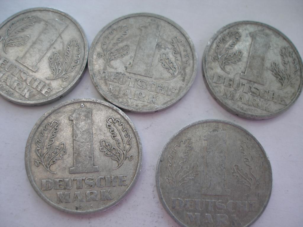 ГДР.1 марка 1956г.-5 шт.