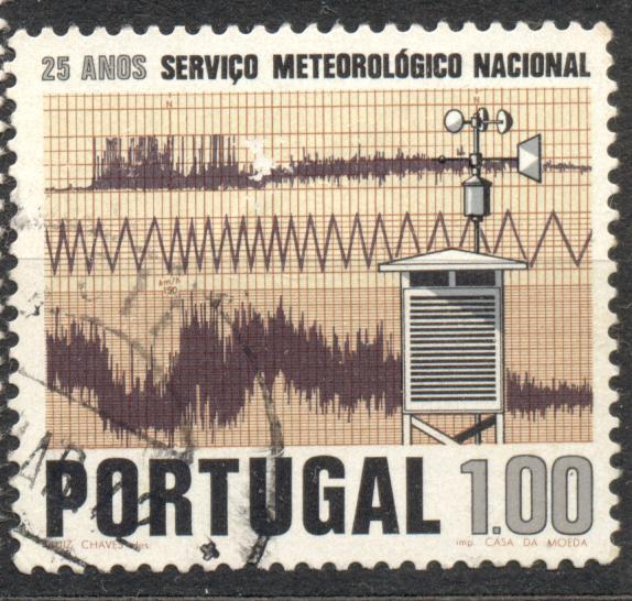 Португалия 1972 г. 25 лет национальной метеорологии гашеная
