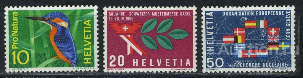 Швейцария.  Птица, флаги  Ми 833 -35 **