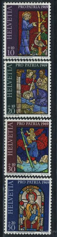 Швейцария.  Живопись, витражи  Ми  902 - 05 **