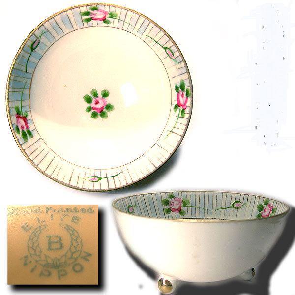 АНТИКВАРНАЯ ФАРФОРОВАЯ ОРЕШНИЦА ? РУЧНАЯ РАССКРАСКА ЯПОНИЯ НАЧ 20 ВЕКА