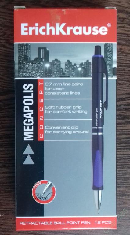 НАБОР АВТОМАТИЧЕСКИХ ШАРИКОВЫХ РУЧЕК ФИРМЫ ERICH KRAUSE 12 ШТУК В УПАКОВКЕ НОВЫЕ 