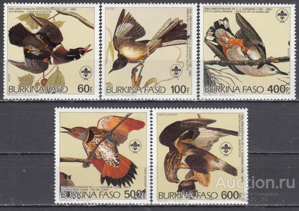 Буркина-Фасо 1985 птицы Mi1028,1029,1031-1033 MLH