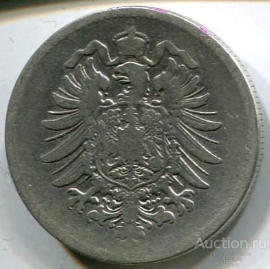 Германия 1 марка 1875 года. Серебро