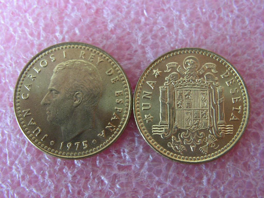 Испания 1 песета 1977/1975 unc