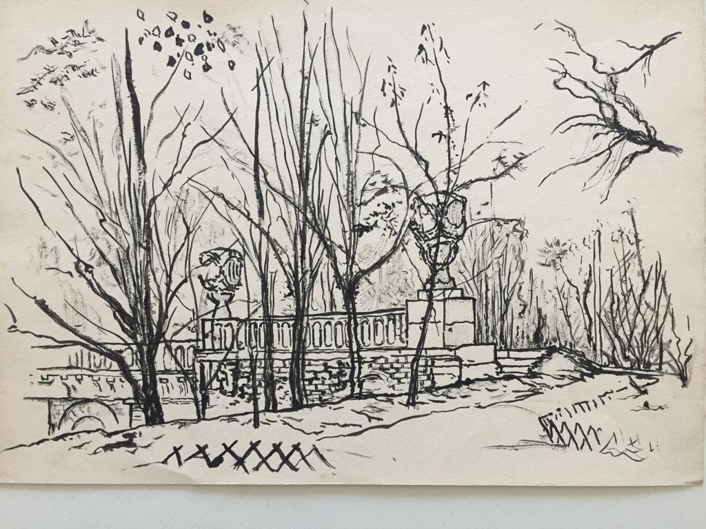 Тарханов М.М. (1888-1962)  "Лефортовский парк. Петровские вазы" (1932)