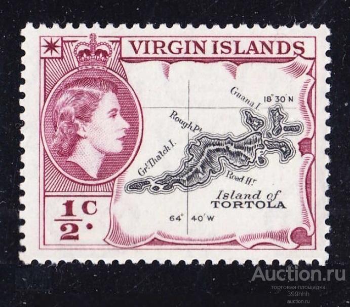 карта Америка 1956 VIRGIN ISLANDS 1/2c**